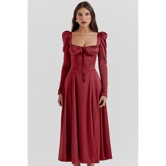 NEW House of CB Sebille Dress Blood Red XS - Picture 7 of 17
